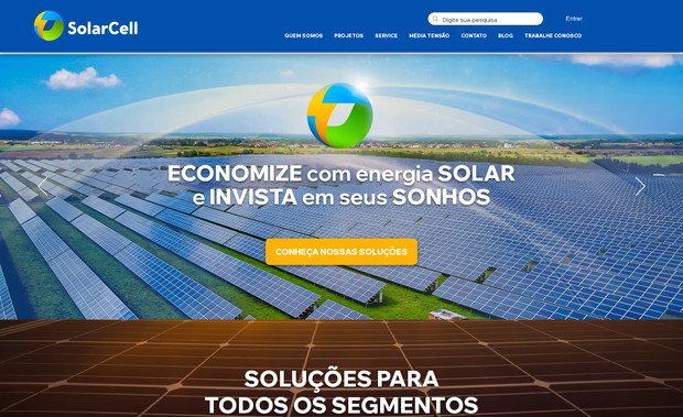 SolarCell: Site para apresentação da SolarCell, uma das maiores integradoras de serviços em energia do Rio Grande do Sul