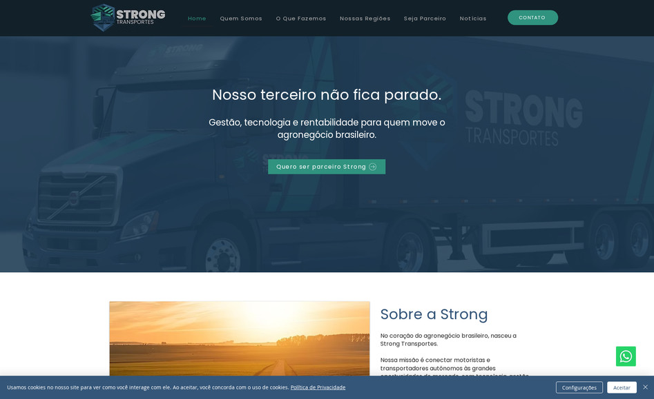 Strong Transportes: Site institucional para um empresa de transportes