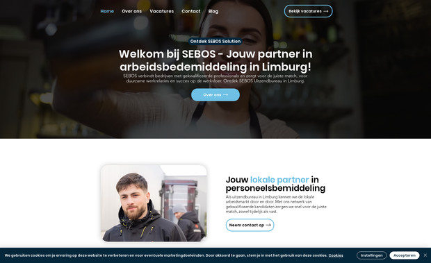 SEBOS Solution: We zijn trots op het resultaat van onze samenwerking met SEBOS Solution: een moderne website die hun kracht als verbindende schakel tussen werkgever en werknemer perfect weerspiegelt. Met een strak en overzichtelijk design hebben we een gebruiksvriendelijk platform ontwikkeld waar werkzoekenden eenvoudig vacatures vinden en bedrijven snel de juiste mensen bereiken. De website geeft een duidelijk beeld van hun diensten, van uitzenden en detacheren tot werving en selectie in diverse sectoren. Elk element is zorgvuldig ontworpen om de professionaliteit, snelheid en persoonlijke aanpak van SEBOS Solution te onderstrepen. Het doel was helder: een website die vertrouwen wekt, gebruiksgemak biedt en aanzet tot actie. Ontdek wat SEBOS Solution voor jouw loopbaan of organisatie kan betekenen!