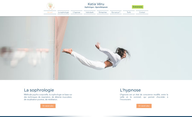 Katia Véru | Sophrologue et Hypnothérapeute: Coaching et management du projet de refonte de site.
Conception et réalisation.
Optimisation des visuels.
Paramétrage pour version mobile.
Référencement SEO.
Mise en conformité réglementaire : mentions légales, politique de confidentialité (RGPD).