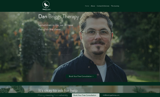 Dan Briggs Therapy: Did a redesign on the site. Worked on the look and layout