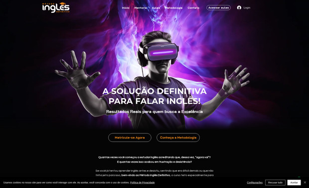 Inglês Definitivo: Website desenvolvido do zero, para oferecer uma nova metodologia de aprendizagem em inglês. A plataforma proporciona uma experiência única, combinando conteúdo interativo com recursos modernos para otimizar o aprendizado.

Além disso, conta com um ambiente virtual completo, onde os alunos podem acessar aulas, praticar suas habilidades e interagir com outros estudantes de forma prática e dinâmica.

A metodologia foi projetada para atender às necessidades individuais de cada aluno, promovendo um aprendizado mais eficaz e engajador.