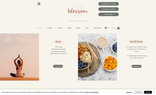 Blossom: Professeur de Yoga à Genève
Création d'un site avec réservation et vente de e-book
