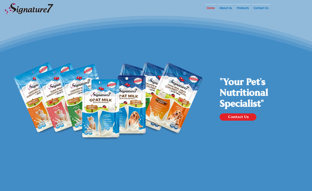 Signature7: Designed a website for Pet Food on Wix Studio