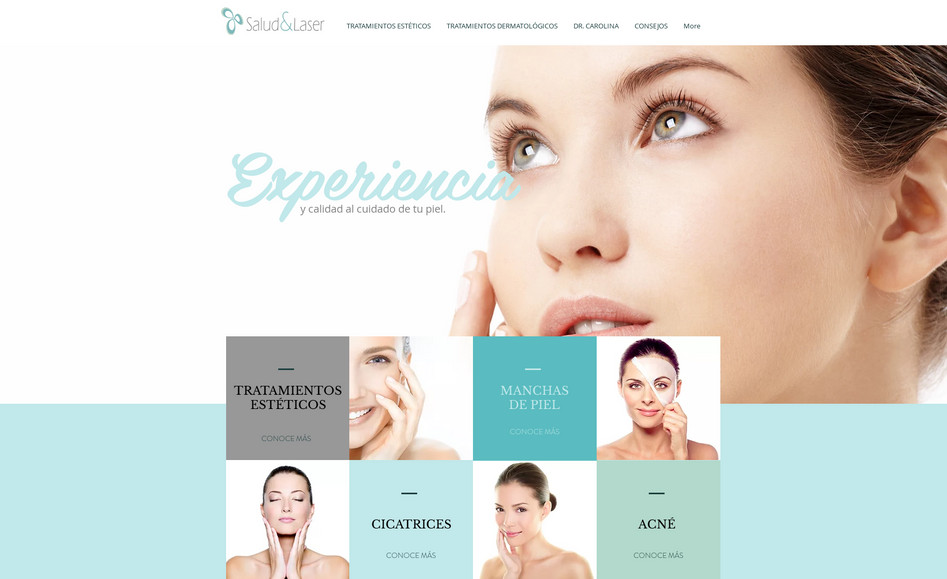 saludylaser: In this project, we helped Carolina and Felipe to give visibility to their clinic on the web. We combined their two styles and projected them onto a simple and easy-to-navigate site for their patients.