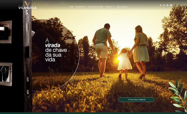 Vila Suíça Avaré: A Vila Suíça Avaré, loteadora de terrenos, passou por um processo de rebranding completo, trazendo uma identidade mais moderna e conectada ao público.

Foi desenvolvido um novo site totalmente interativo, pensado para aproximar a marca de seus clientes. Nele, é possível acompanhar a evolução da obra em tempo real e conhecer todos os benefícios de adquirir um terreno no empreendimento.

O resultado foi uma comunicação mais clara, envolvente e profissional, que reforça a credibilidade da marca e valoriza ainda mais o investimento dos clientes.