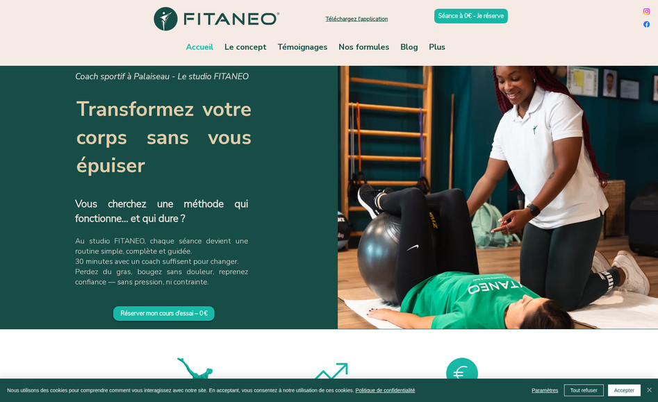 Fitaneo: Site pour studio de coaching sportif français