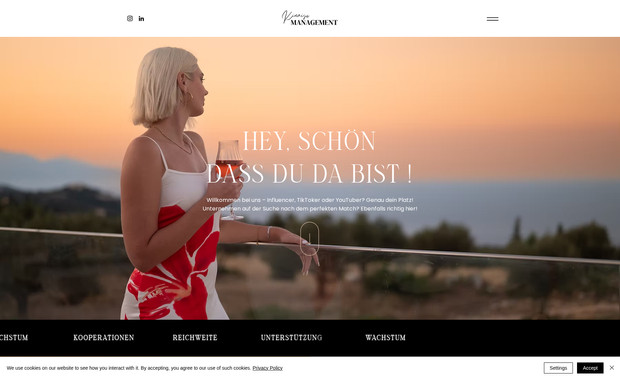 Kiamisu Management - Website: Website for Influencer Management by Kim.