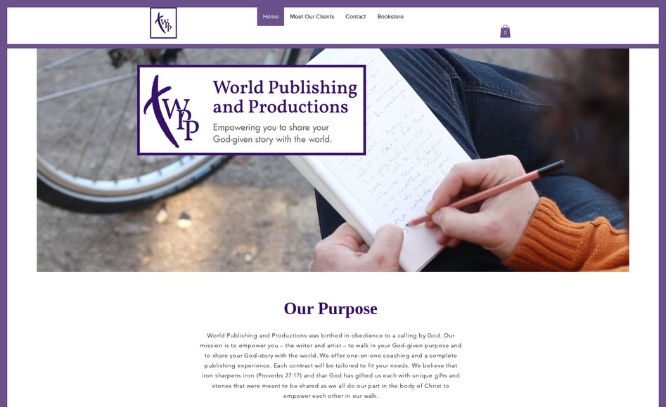 World Publishing and Productions: We worked with this publishing company to develop a full branding package including logo design and new website. 