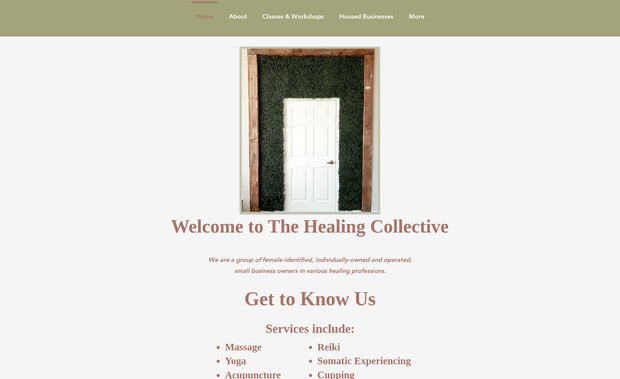 TheHealingCollective: Wix website built for a holistic wellness business.