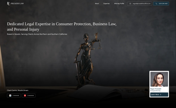 Pirzadeh Law: Wix Studio Landing Page Design + On-Page SEO