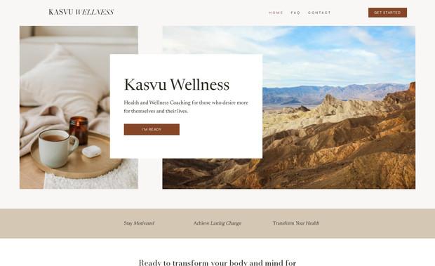 Kasvu Wellness: Brand Strategy · Website Copywriting · Custom Website Design · Website Creation · Image & Video Sourcing

For Kasvu Wellness, a nature-inspired brand led by a health coach, I provided a full-service website experience designed to reflect growth, clarity, and holistic wellness. We began with brand strategy and custom branding to create a grounded, professional identity that would resonate with wellness-minded clients. I handled all website copywriting to ensure clear, client-focused messaging and sourced imagery and video content to visually communicate the calming, nature-based approach. The result is a cohesive and welcoming online presence that feels aligned with both the coach’s mission and the clients she serves.