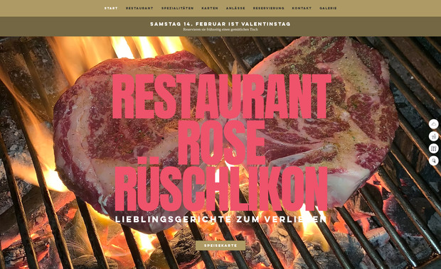 Restaurant Rose: Webdesign, SEO