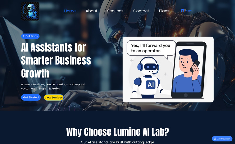 Lumine Ai Lab: Website Design