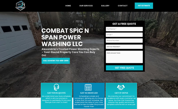 Combat Spic N Span Power Washing LLC: Did this website for client pressure washing company .I also did SEO optimization on it 