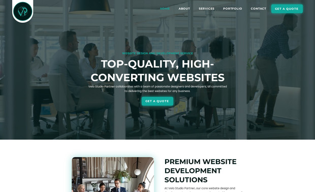 Velo Studio Partner: This is my business website, which I designed and optimized. Currently, I'm working on SEO to help it rank on Google.