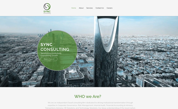 SYNC Consulting: Trendway Marketing collaborated with Sync, an independent consulting firm, to design and develop a professional and modern website that reflects the company’s expertise in Corporate Governance, Risk Management, Internal Audit, Financial Advisory, HR Solutions, and Technology Solutions.

The goal of the project was to create a digital platform that positions Sync as a trusted leader in institutional transformation, showcasing its comprehensive services and commitment to empowering organizations through tailored, efficient, and sustainable solutions.

Our approach focused on a clean, corporate aesthetic with a seamless user experience that communicates credibility and professionalism. 

The website features well-structured service pages, an engaging homepage highlighting Sync’s core strengths, and clear navigation to help visitors easily explore offerings such as Governance & Compliance, Human Capital Solutions, Finance Function Transformation, and Integrated Technology Solutions.

The final design captures Sync’s brand identity, modern, strategic, and client-focused, while ensuring responsiveness across all devices and optimization for search engines. 

The result is a visually refined, informative, and conversion-ready website that strengthens Sync’s online presence and supports its mission to drive business transformation across Saudi Arabia and the wider region.
