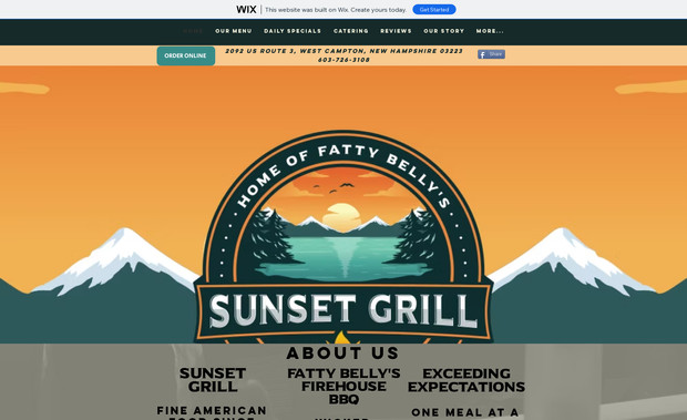 Sunset Grill: Integration of the iMenuPro app into the website using iFrame
