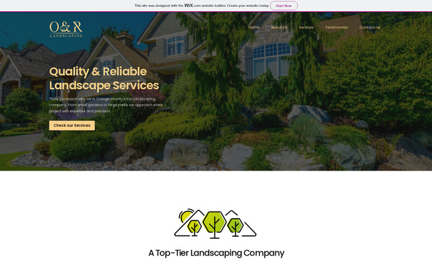 O&R Landscaping: I have done design and development of the site.