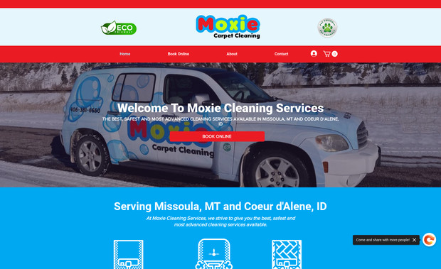 MoxieCarpetCleaners: Redesigned the website and mobile version and helped make the user experience more streamlined with services and booking.
