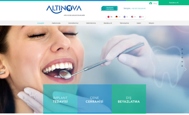 Altınova Diş: Diş sektöründe yaptığımız bir web site