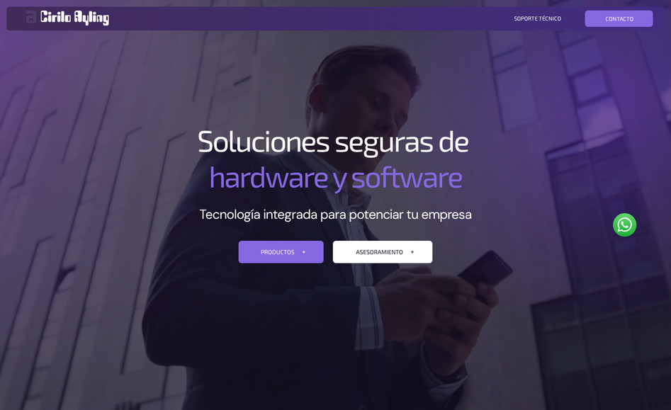 Cirilo Ayling: Corporate website for Cirilo Ayling, a technology company that provides secure hardware and software solutions tailored to the needs of modern businesses. The design focuses on clarity, innovation, and professionalism
