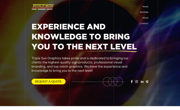 Triple Sun Graphics,: rebuilt site based on client graphics and designs