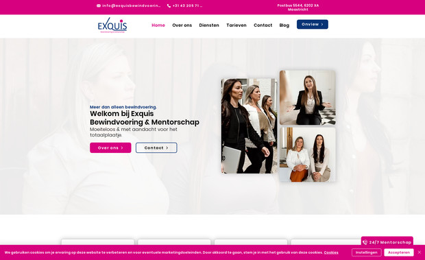 Exquis Bewindvoering: Exquis Bewindvoering heeft ons ingeschakeld voor een complete visuele en digitale upgrade. We realiseren een overzichtelijke en betrouwbare website die perfect aansluit bij hun dienstverlening, versterken hun online vindbaarheid met een doordachte SEO-aanpak en zorgen voor professioneel drukwerk dat vertrouwen uitstraalt. Met een heldere stijl en consistente communicatie bouwen we aan een sterke, herkenbare identiteit, zowel online als offline.