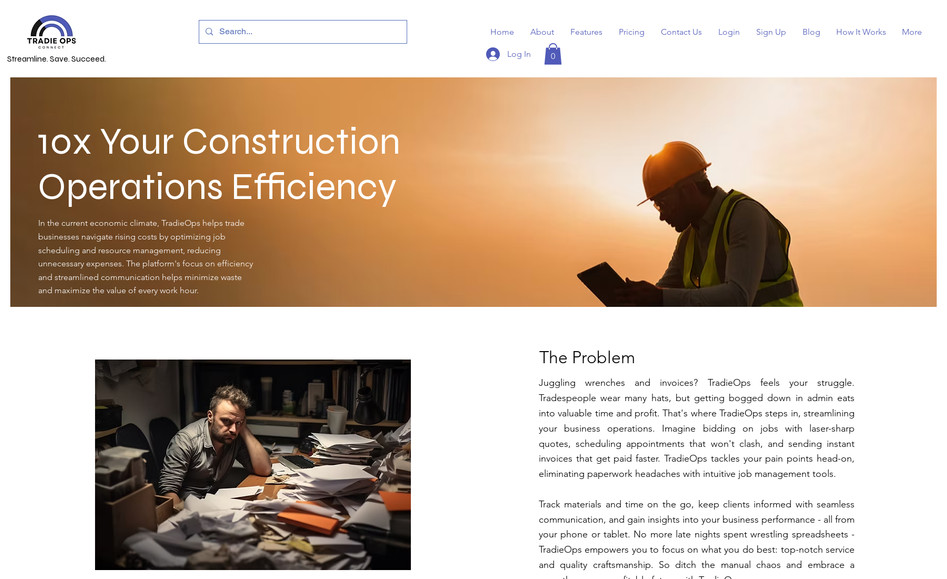 TradieOps: Website for tradesmen to get a app to make their businesses flourish and prosper
