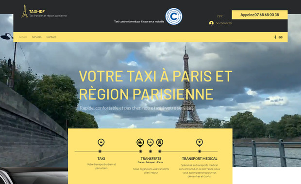 Taxi-IDF: Sur un marché hyper concurrentiel, le client souhaitait se démarquer et générer des courses suplémentaires pour un public d'affaire et de santé (transport de malades).

Le site internet de demande de réservation s'inscrit dans une stratégie locale mise en place par Indea :

-Google My business pour la géolocalisation des demandes sur mobiles
-Référencement naturel optimisé
-Notification des demandes du site sur son mobile
-Fidélisation et relance clients

Le site répond donc à ses demandes en articulant une communication locale, la fidélisation grâce à un compte client personnel dédié et souligne la touche dynamique et parisienne de son identité.