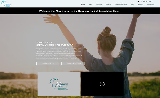 bergman: Complete overhaul site designed from scratch to bring a new look and design to a chiropractor
