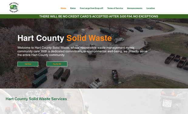 Hart Co. Solid Waste: Hart County Solid Waste needed a modern website where residents could easily access information about their services, pay their bill online, and rent available equipment. The new site is user-friendly, informative, and fully search engine optimized—making it easier than ever for the community to stay connected and manage their waste services efficiently.
