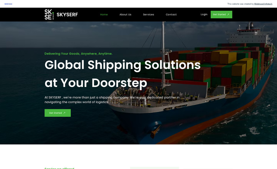 Sky Serf: We developed a fully velo-powered shipping service provider website. Here users can integrate this to their website can connect the orders coming on the website to this platform. Users can recharge their wallets and track the shipments.