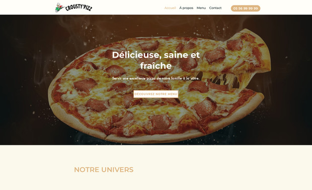Crousty Pizza: Crousty Pizza est un site web de Pizzeria basé à Merignac proposant une sélection variée de plats européens classiques ainsi que des créations fusion originales.