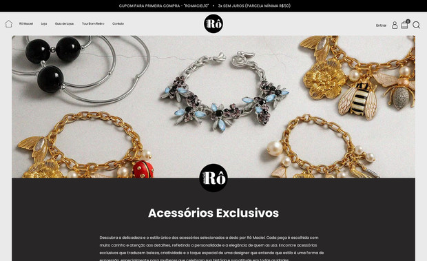 Acessórios Rô Maciel: Criação de novo layout, ajuste de estrutura e configurações.