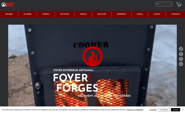 Foyer des forges: Site web de cette entreprise qui se spécialise dans la confection de foyer extérieur. Refonte complète, SEO