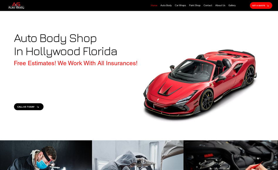 AnS Autobody: Custom Website Designed for AnS Auto body. An auto body shop based in Hollywood. 