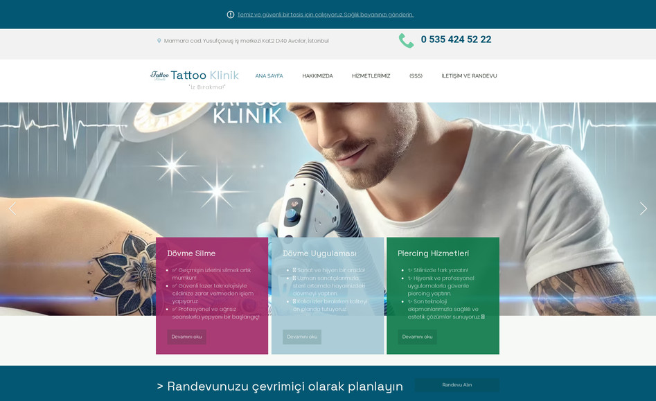 Tattoo Klinik: İstanbul Avcılarda Hizmet Veren Dövme Silme Kliniği Tatto Kliniğin Web Sitesi tasarımı Google işletme ve Ads Ayarları yapıldı.