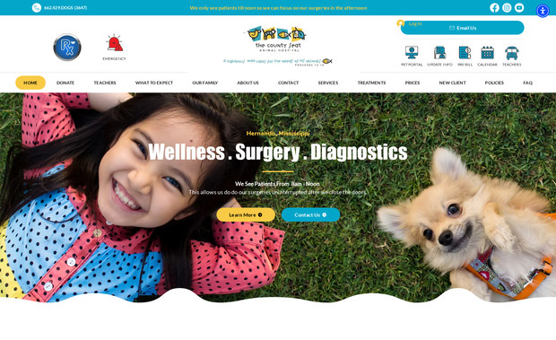 We Fix Pets - Veterinary Services & Pet Care: We Fix Pets, a trusted veterinary hospital in Hernando, Mississippi, has been providing compassionate pet care for over 25 years. As the only independently owned clinic in the area, they take pride in offering personalized care with a strong commitment to their community. My website redesign focused on improving the site's structure, making it more user-friendly, visually appealing, and easy to navigate. By optimizing the layout and streamlining essential features like appointment information, emergency contacts, and service details, I ensured a seamless experience for pet owners. The refreshed design not only enhances accessibility and engagement but also strengthens trust, encouraging more pet owners to choose We Fix Pets for their veterinary needs.