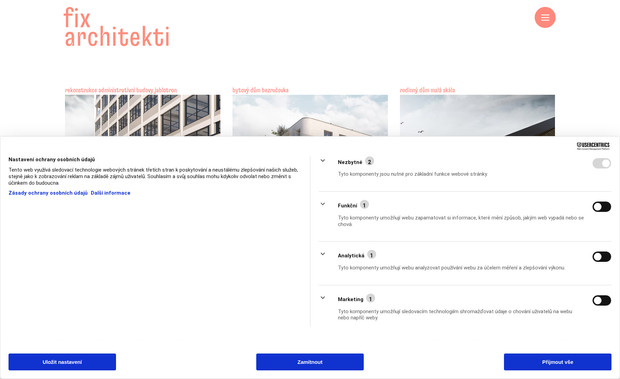 fix architekti: New website for an architectural studio.