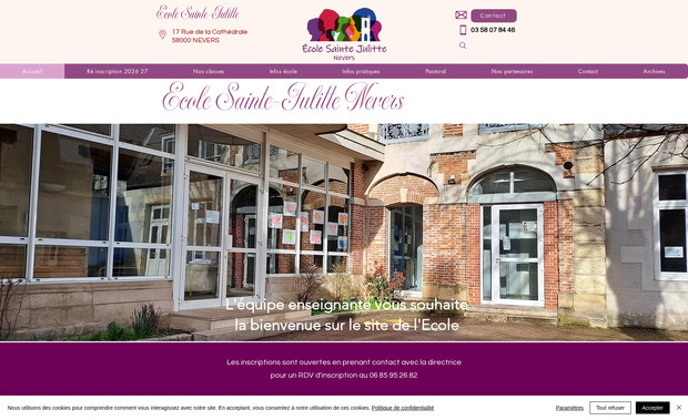 Ecole Sainte Julitte: Création et gestion d'un site d'une école privée Sainte Julitte à Nevers 