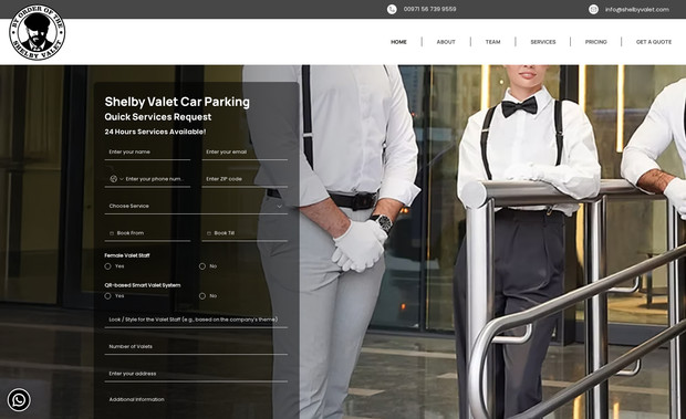 Shelby Valet Car Parking: I designed and developed a sleek, responsive website for Shelby Valet Parking Services, a premium Dubai-based valet company with a vintage “Peaky Blinders” theme. The website highlights their luxury valet offerings, integrates an online booking form, and features interactive elements like WhatsApp chat and click-to-call. The design reflects the brand’s upscale, classic aesthetic while ensuring a seamless user experience across all devices. SEO and performance optimizations were also implemented to enhance visibility and engagement.