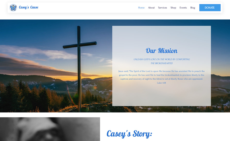 Caseys Cause: Wix Studio Design