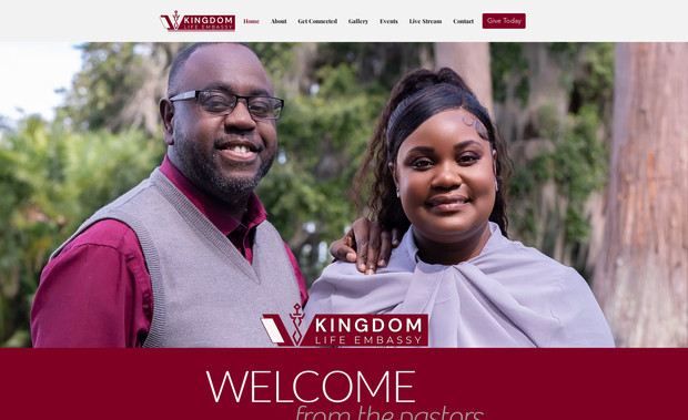 Kingdom Life Embassy: I designed and developed the official website for Kingdom Life Embassy, a vibrant Orlando-based church centered on prayer, worship, discipleship, and family-focused ministry. The site reflects their inclusive community ethos and supports engagement across age groups and spiritual walks.

Key Features:
- Engaging homepage and About section introducing leadership and the church’s vision

- Ministries overview showcasing diverse areas like Children’s, Men’s, Women’s, Marriage, Outreach, Media, and Worship

- RSVP and event integration enabling community participation for baptisms, anniversary celebrations, and services

- Live Stream access and gallery of worship and event moments to connect virtually

- Interactive sections for giving, volunteering, and ministry involvement

- Contact page with address, service times, and clear communication pathways

Objective & Impact:
The site positions Kingdom Life Embassy as a faith community hub—welcoming newcomers, supporting growth in spiritual gifts, and encouraging active involvement through service and fellowship.