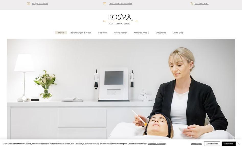 KOSMA Kosmetik Wil: SEO Optimierung der Webseite von Aline Multimedia