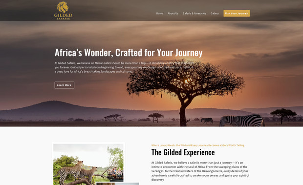 Gilded Safaris: Safari Website