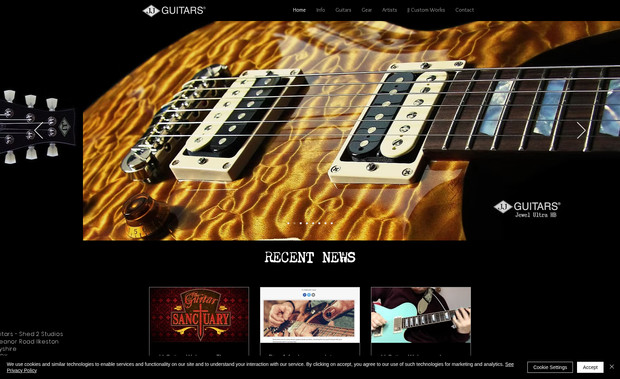 jj guitars: Migration of clients Guitar website from another provider and optimise for wix platform