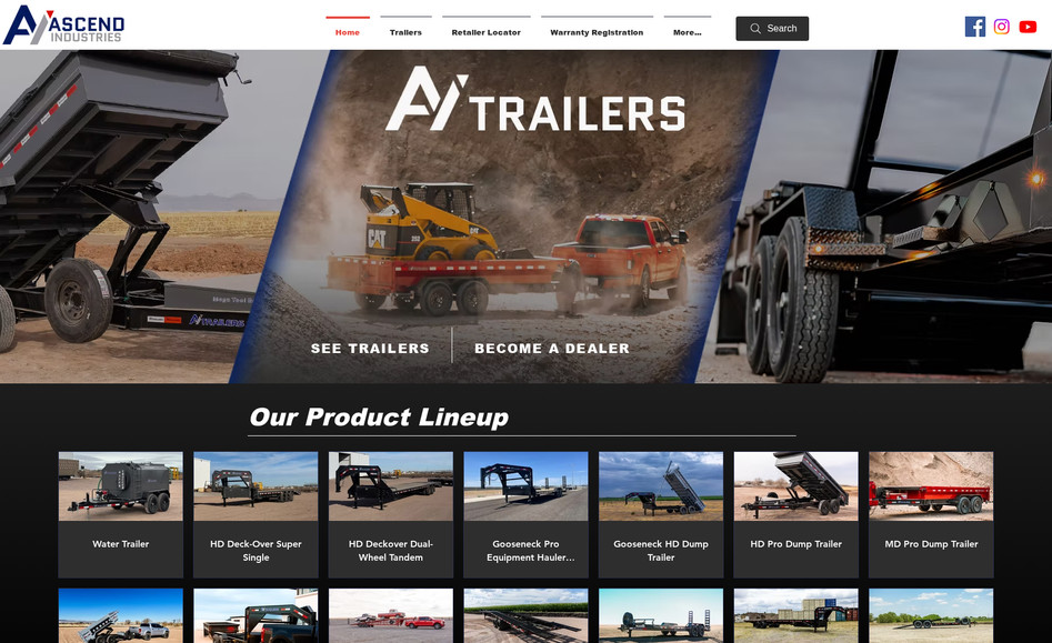  Ascend Industries: Website Design for a new equipment trailer company.
