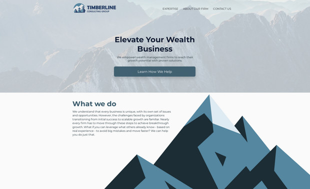 Timberline Consulting: For Timberline Consulting, we embarked on a comprehensive website design project that transformed their online presence into a vibrant and engaging website. Our team meticulously crafted the full design, ensuring every visual element was aligned with the brand's ethos. We didn't stop at aesthetics; we wrote all the text, marrying compelling storytelling with informative content to captivate visitors and communicate Timberline's unique value proposition effectively.

In creating the branding, we developed a custom logo that embodies Timberline's expertise and reliability. To further elevate the user experience, we integrated bespoke animations designed to capture attention and guide users seamlessly through the site. These animations not only enhance visual appeal but also play a crucial role in decreasing bounce rate—a metric that indicates how many visitors leave after viewing only one page. By creating an engaging and interactive environment, visitors are encouraged to explore further, resulting in increased engagement and conversion opportunities. This holistic approach ensures that Timberline Consulting’s website is not just a digital presence but a powerful tool for business growth.