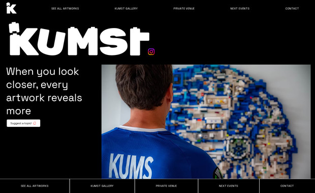 Kumst: Website voor de artistieke projecten van Sven Kums